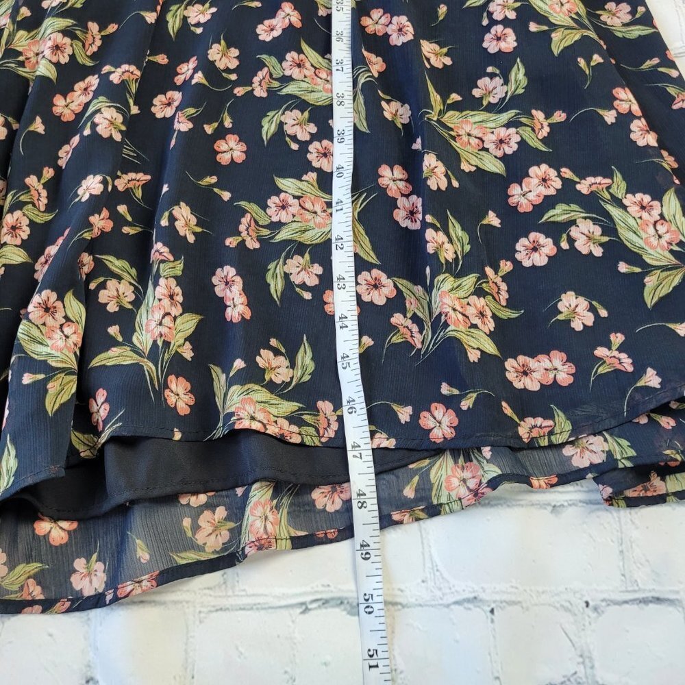 ✅ NWT 1.State black floral maxi dress smoked waist square neck size L - Picture 4 of 13